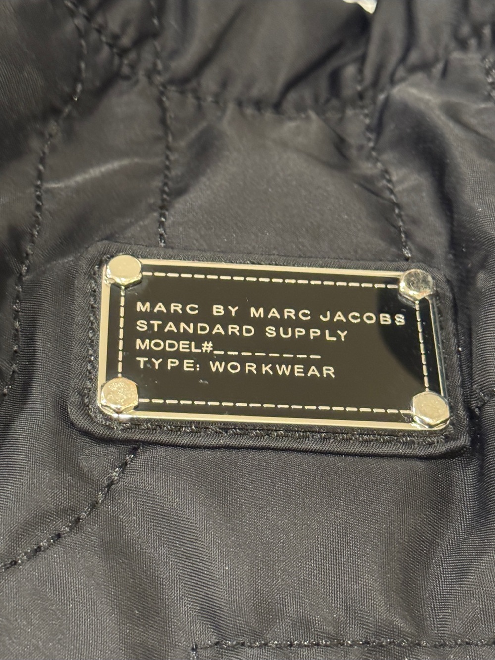 Marc Jacobs Bag Oversized Pretty Nylon Tate Embroidered Logo Black Quilted Tote - Picture 6 of 17